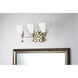 Star 3 Light 22 inch Silver leaf Bath Light Wall Light in Silver Leaf with Antique